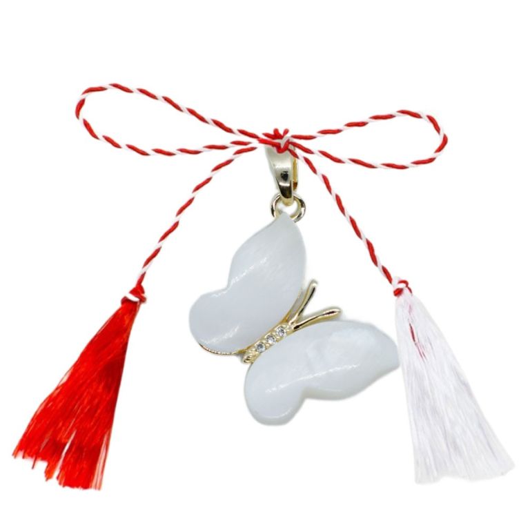 Martisor Pandantiv Fluture Sidef Zirconiu