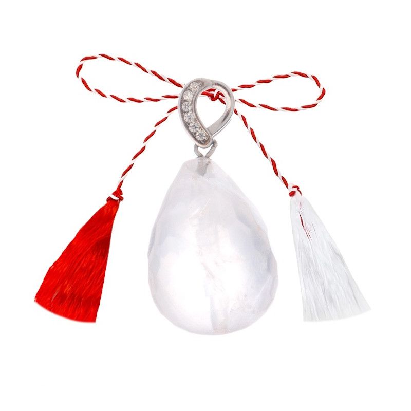 Martisor Argint Pandantiv Cuart Roz
