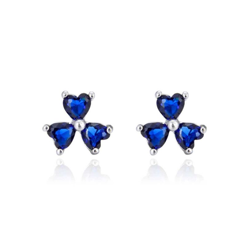 Cercei argint Sapphire Bloom 0.7 cm