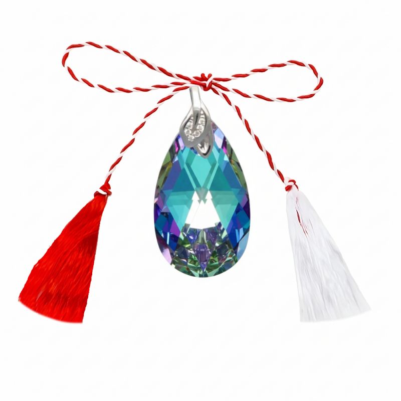 Martisor Argint Pandantiv 28 mm Crystals From Swarovski