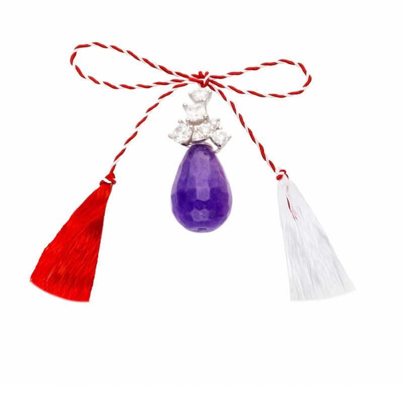 Martisor Argint Pandantiv Jad Mov 10x14 mm