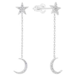 Cercei argint 925 Star&Moon 1.2 g