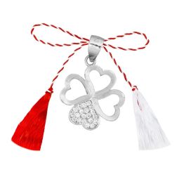 Martisor Argint Pandantiv Trifoi Zirconiu