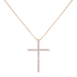 Lantisor argint 925 Cruce Roz