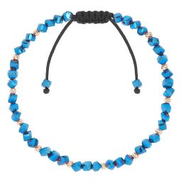 Bratara aur 14 K Hematit placat albastru 18 cm