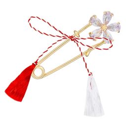 Martisor Brosa Floare Zirconiu Alb