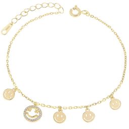 Bratara argint 925 Smiley 19 cm