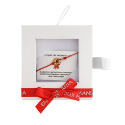 Martisor bratara link aur 14K gargarita email rosu si negru 7x13 mm