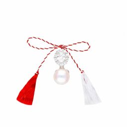Martisor Argint Pandantiv Oval Perla 6 mm