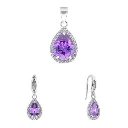 Set argint 925 Purple Rain 2 cm