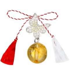 Martisor Argint Pandantiv Fluture Si Citrin