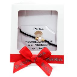Martisor Bratara Miyuki Negru Perla