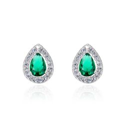 Cercei argint Emerald Teardrop 1 cm