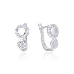 Cercei argint Double Impact 1.3 cm