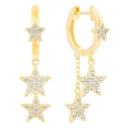 Cercei argint 925 Gold Stars 3.66 g