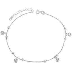 Bratara de picior din argint 925 Charms 25,5 cm