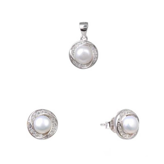 Set argint 925 cercei si pandant Pure Joy 9 mm