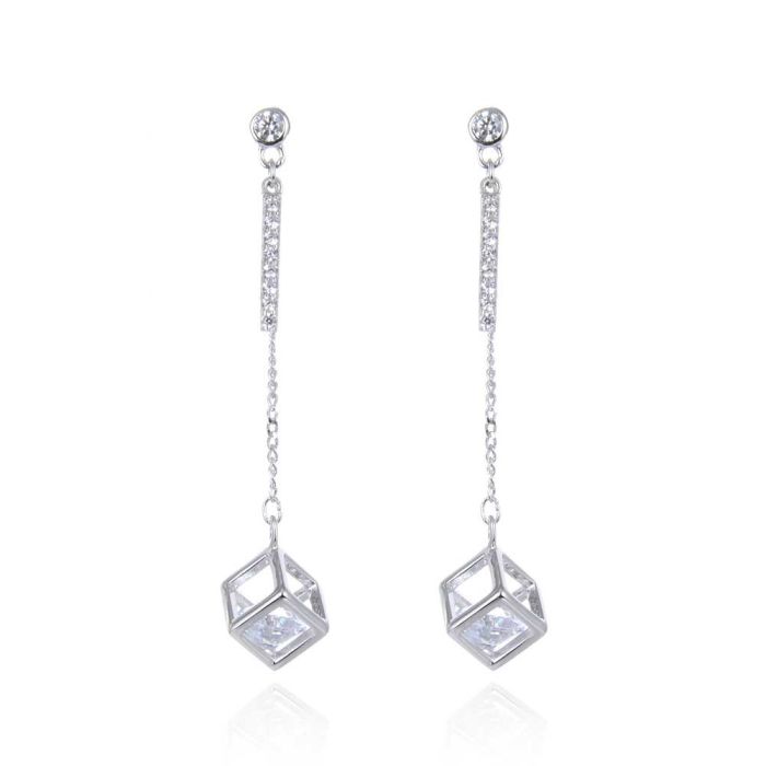 Cercei argint Chained Diamonds 3.7 cm