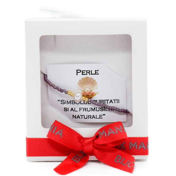 Martisor Bratara Miyuki Mov Perla