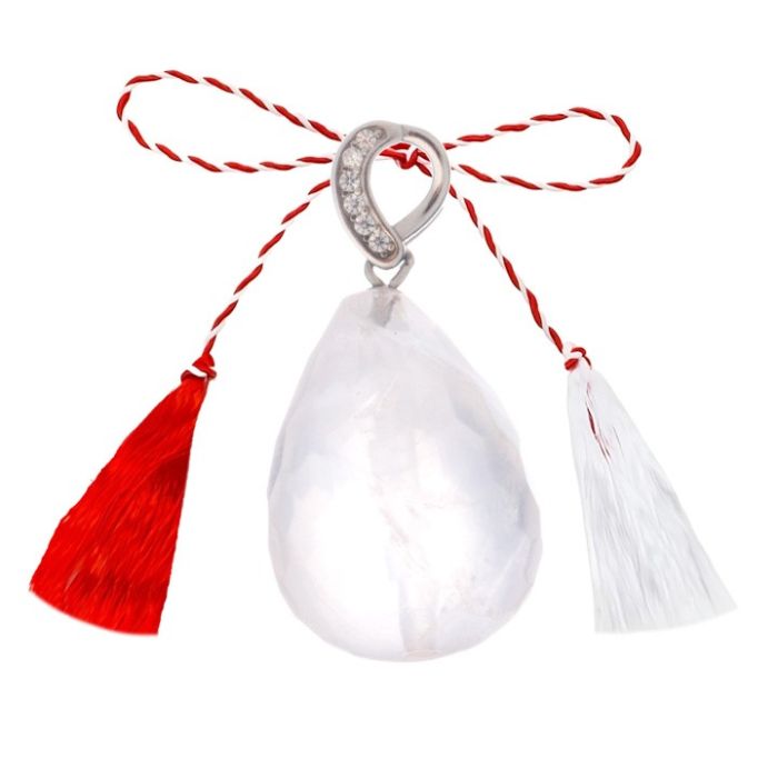 Martisor Argint Pandantiv Cuart Roz