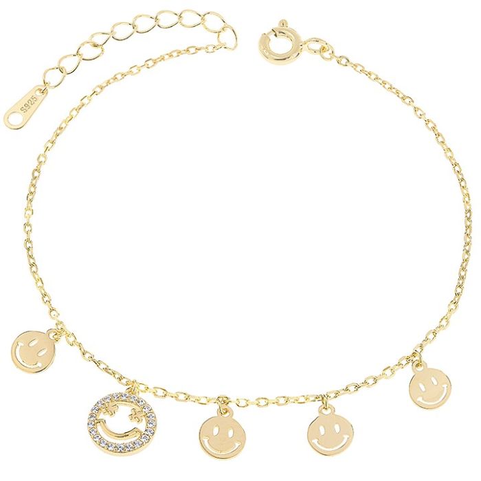 Bratara argint 925 Smiley 19 cm