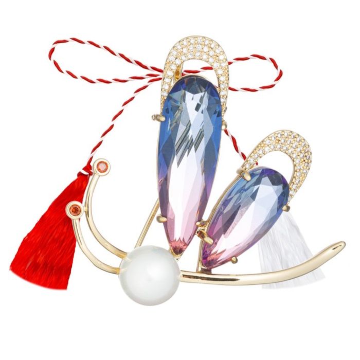 Martisor Brosa Fluture Zirconiu Degrade