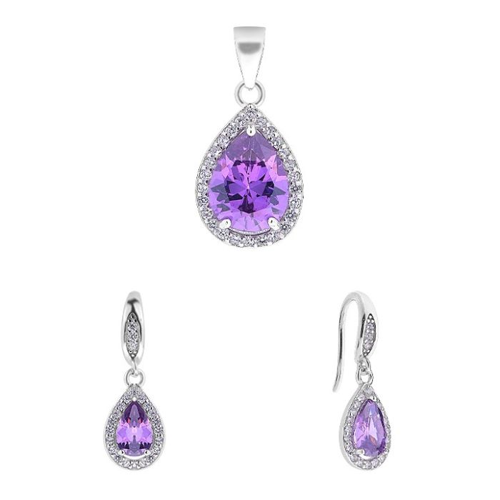 Set argint 925 Purple Rain 2 cm