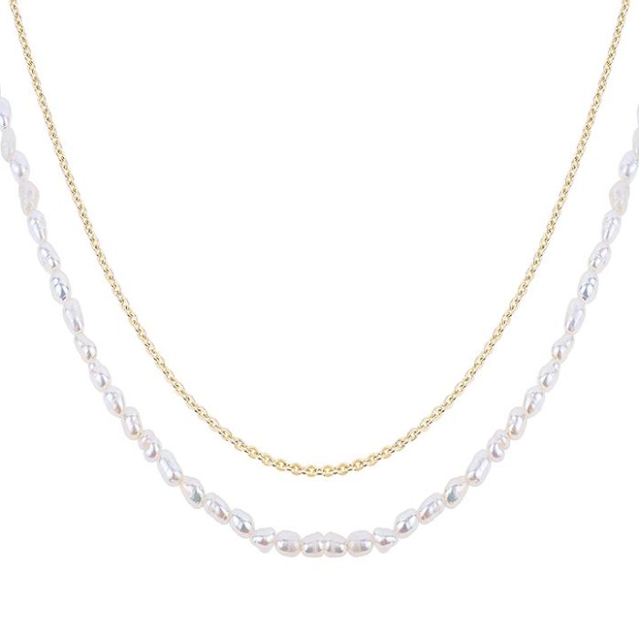 Colier Davina 43 cm perlede cultura si cupru