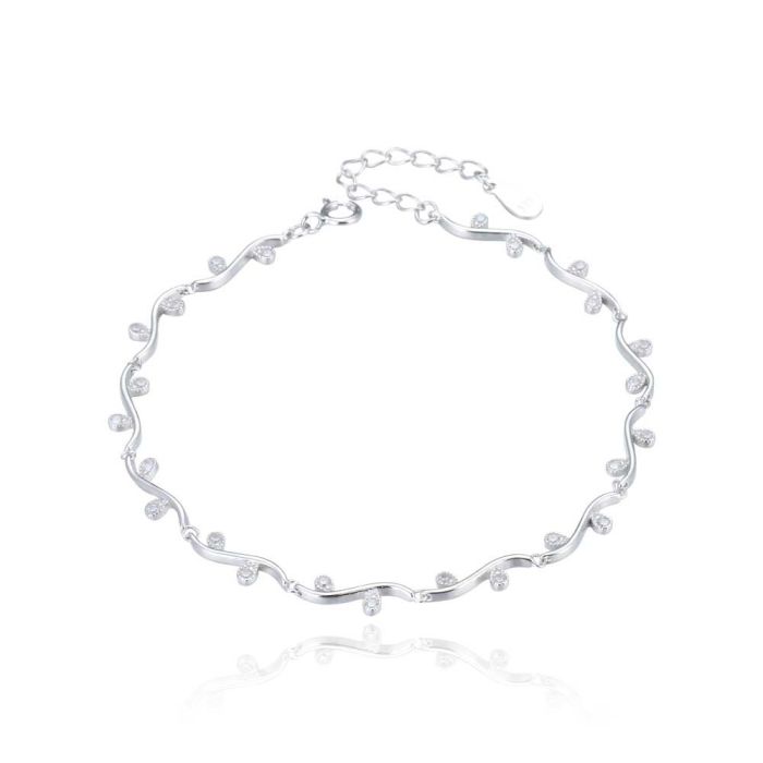 Bratara argint Chained Leaves 21 cm