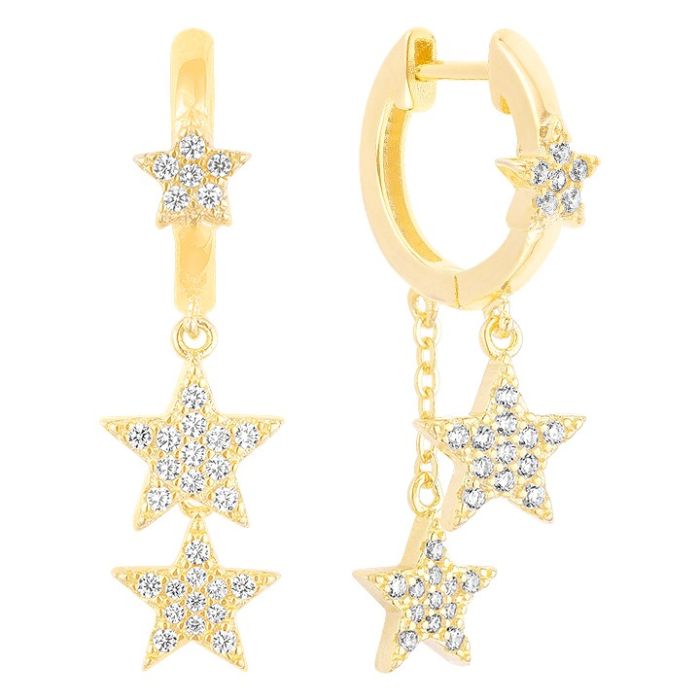 Cercei argint 925 Gold Stars 3.66 g