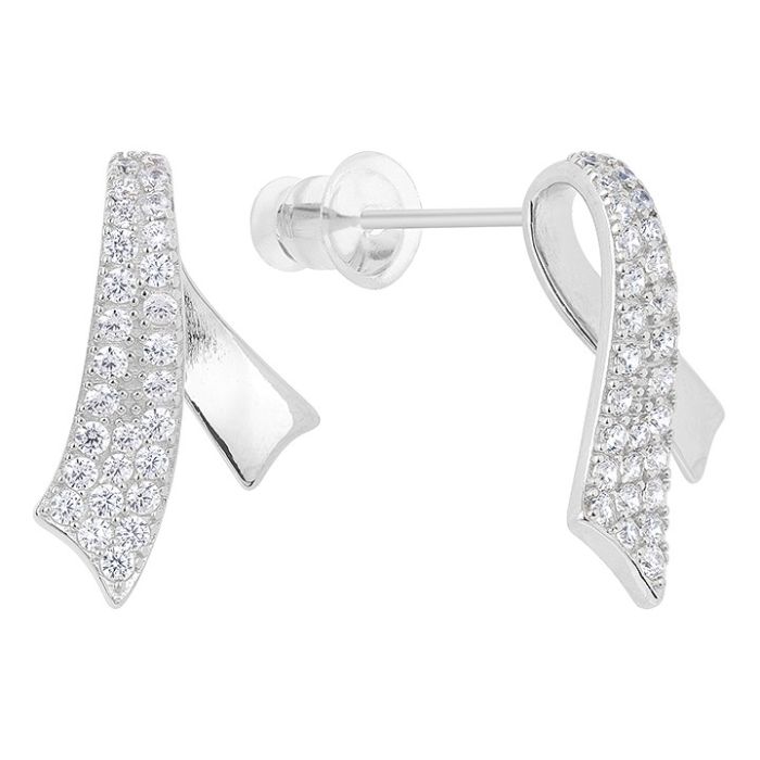 Cercei argint 925 Amore Bianco