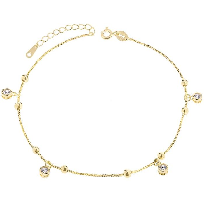 Bratara de picior din argint 925 Gold Charms 25